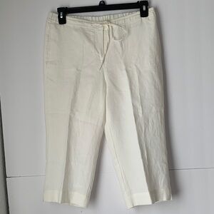Kim Roger’s Cropped Linen with Drawstring Pants Size 10P